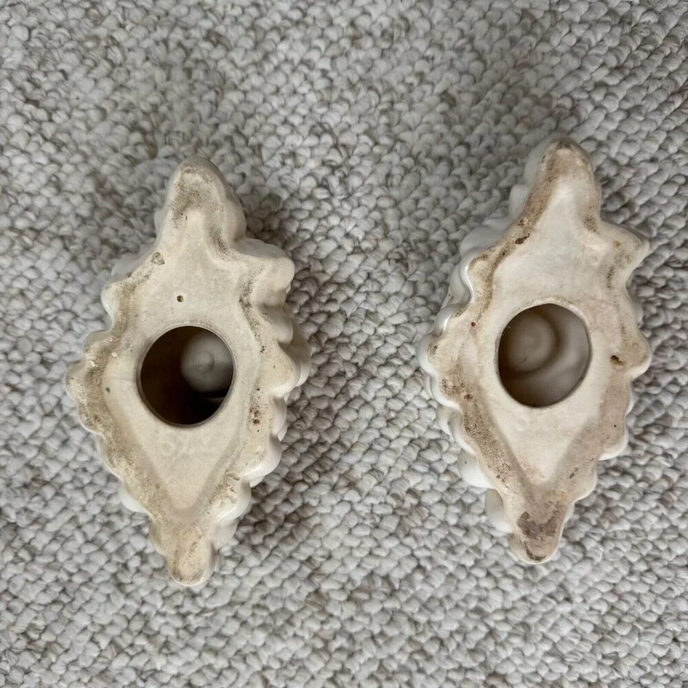 Vintage Red Wing Pottery Grape Cluster Candle Holders #622 1930's - Pair